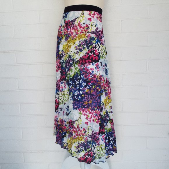 Lapis XL colorful English garden pleated skirt - Picture 4 of 5